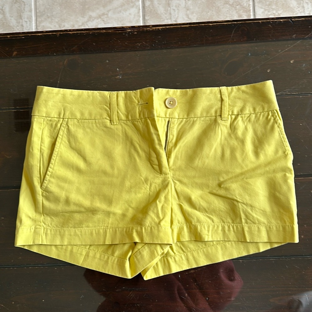 Only worn once Ann Taylor LOFT yellow solid shorts!